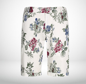 Artisans White Floral Print Mens Printed Chino Shorts At PILAEO