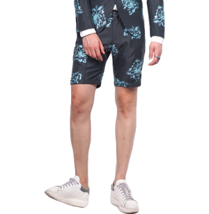 Fashionable Navy Blue Bright Floral Shorts-PILAEO