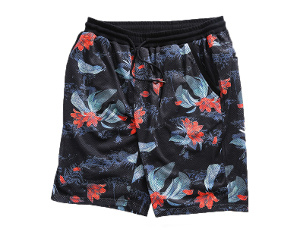 Luxury-Black-Red-Blue-Perforated-Floral-Print-Mens-Shorts-PILAEO