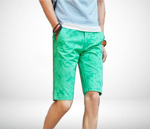Seafoam Green Fashionable Luxury Mens Floral Shorts At PILAEO